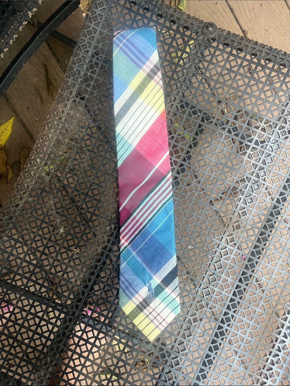 Polo by Ralph Lauren Multicolor Plaid Tie in Blue, Pink & Yellow